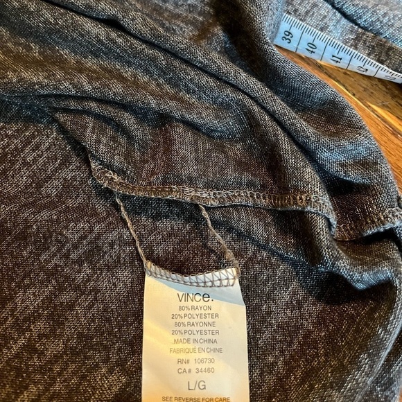 Vince | Metallic Gunmetal Gray Longsleeve Pocket Heather Longsleeve Top Large - Picture 8 of 10